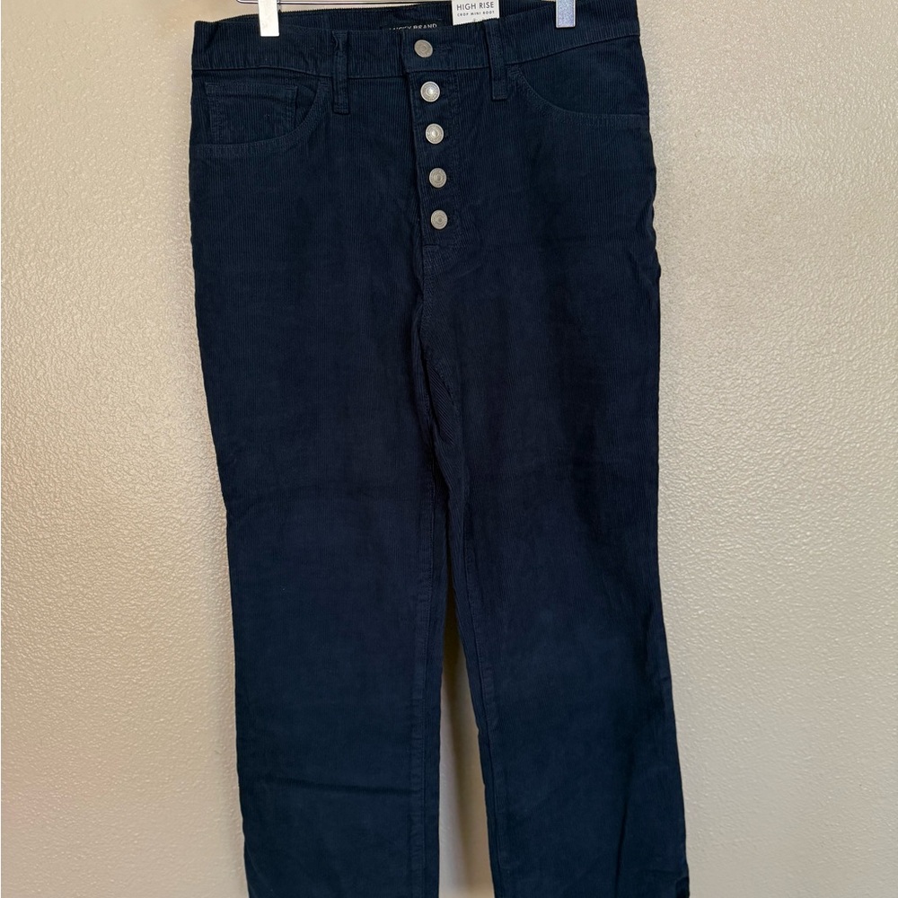 Lucky Brand Blue Corduroy High Rise crop Mini Boot Pant